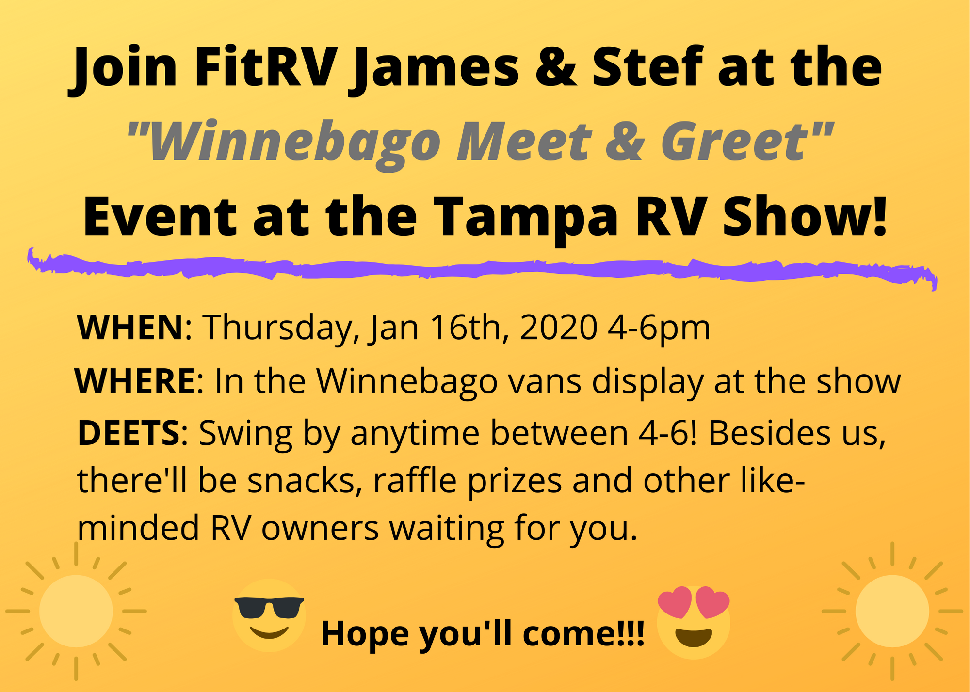 We’re Going to the Tampa RV Show… Come See Us!!!