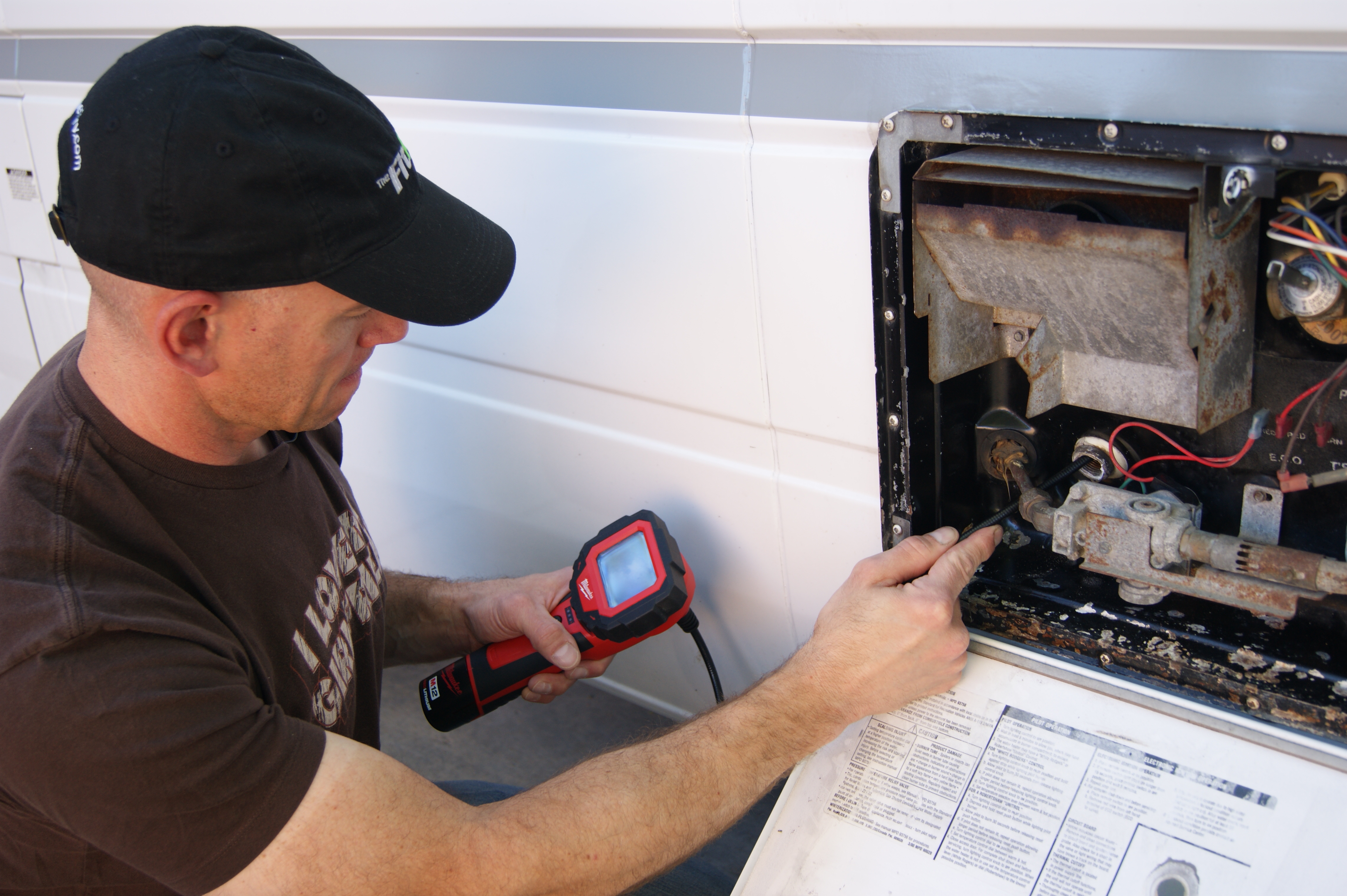 A Look Inside While Flushing the RV Water Heater